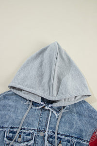 Raw Hem Drawstring Plaid Denim Jacket Trandify Deal