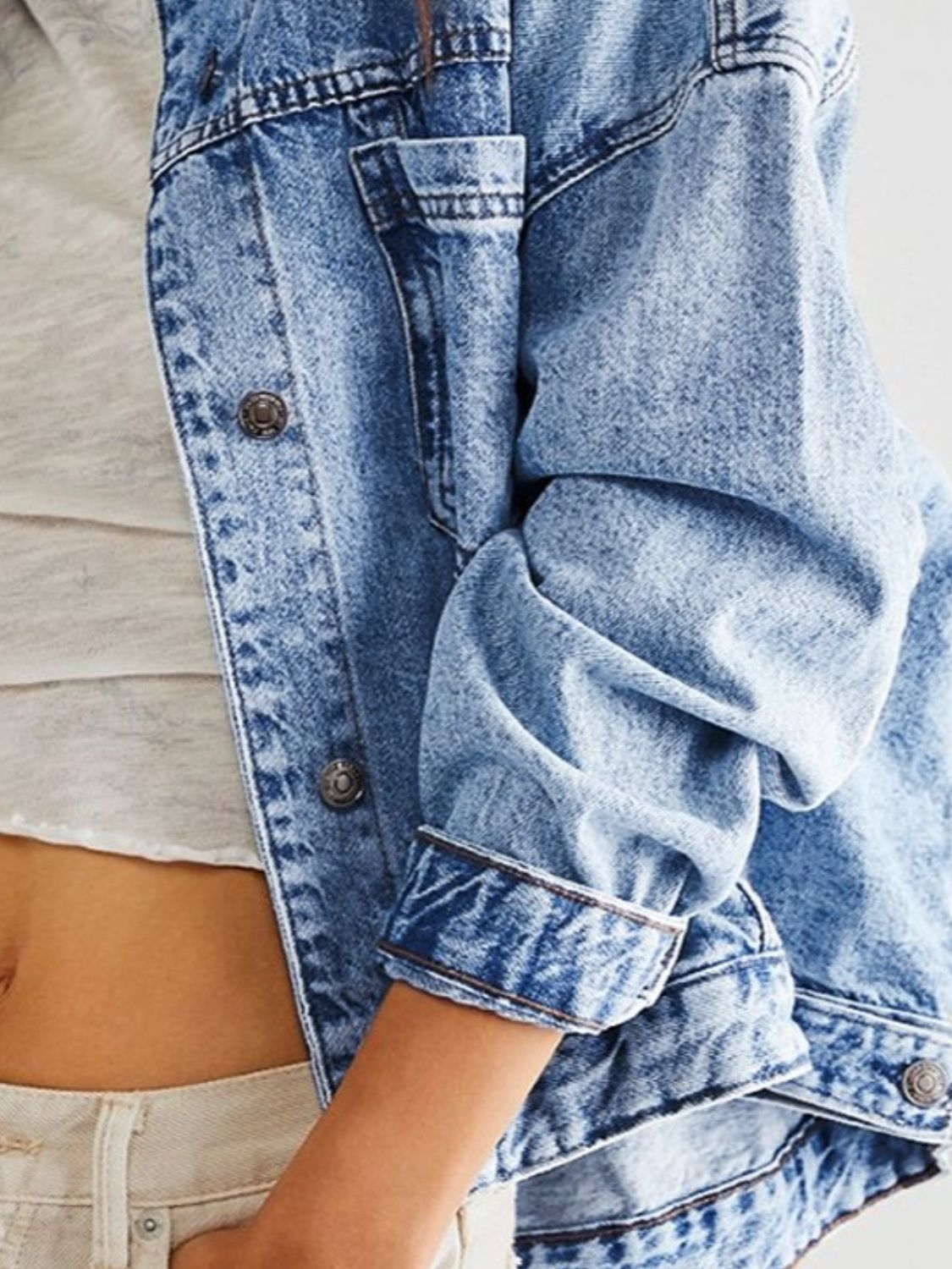 Pocketed Button Up Denim Jacket Trandify Deal