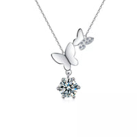 1 Ct Round Moissanite Necklace, Sterling Silver Pendant for Women