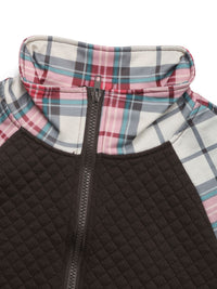 Perfee Plaid Half Zip Long Sleeve Sweatshirt Trandify Deal