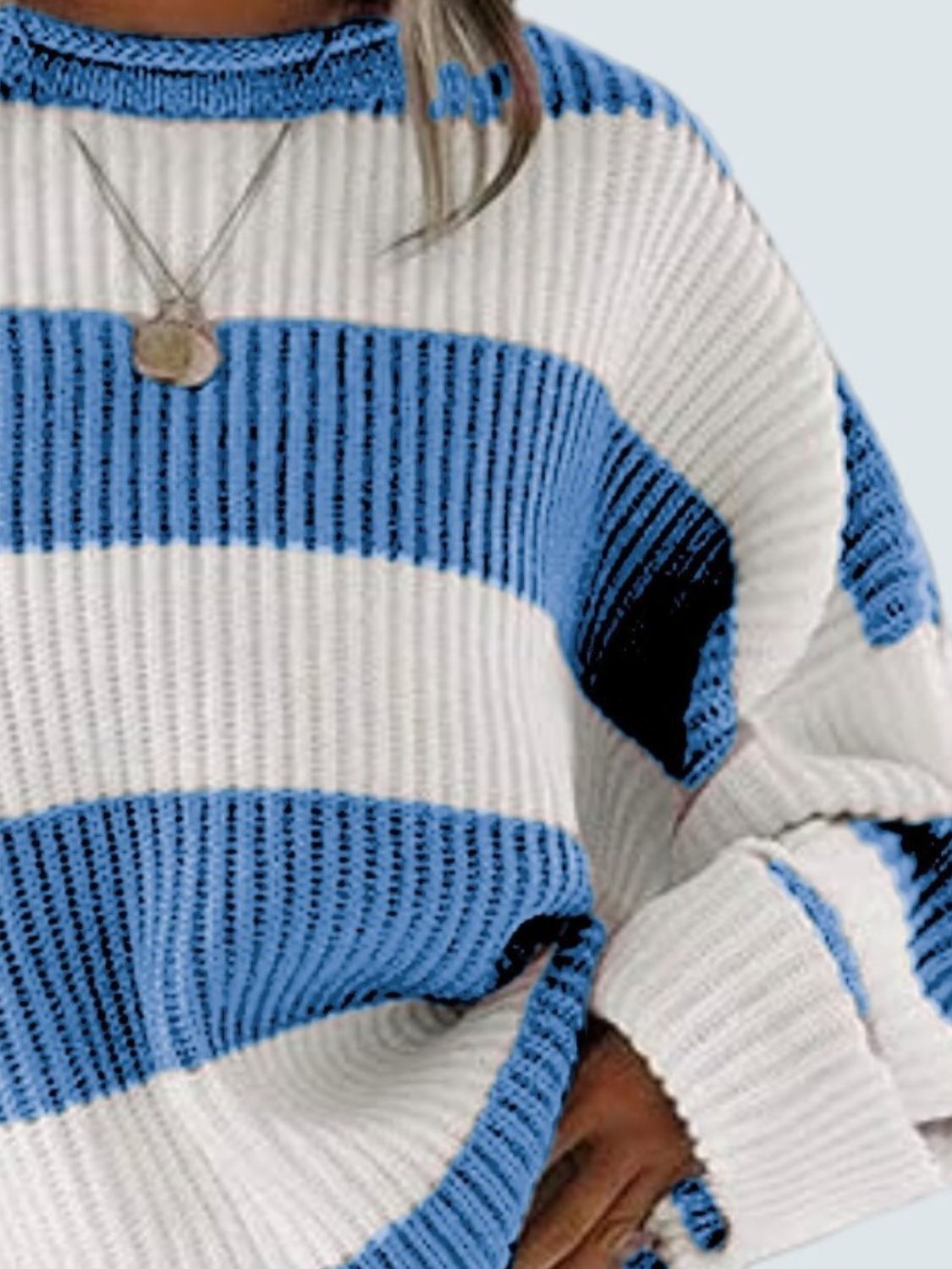 Round Neck Long Sleeve Sweater Trandify Deal