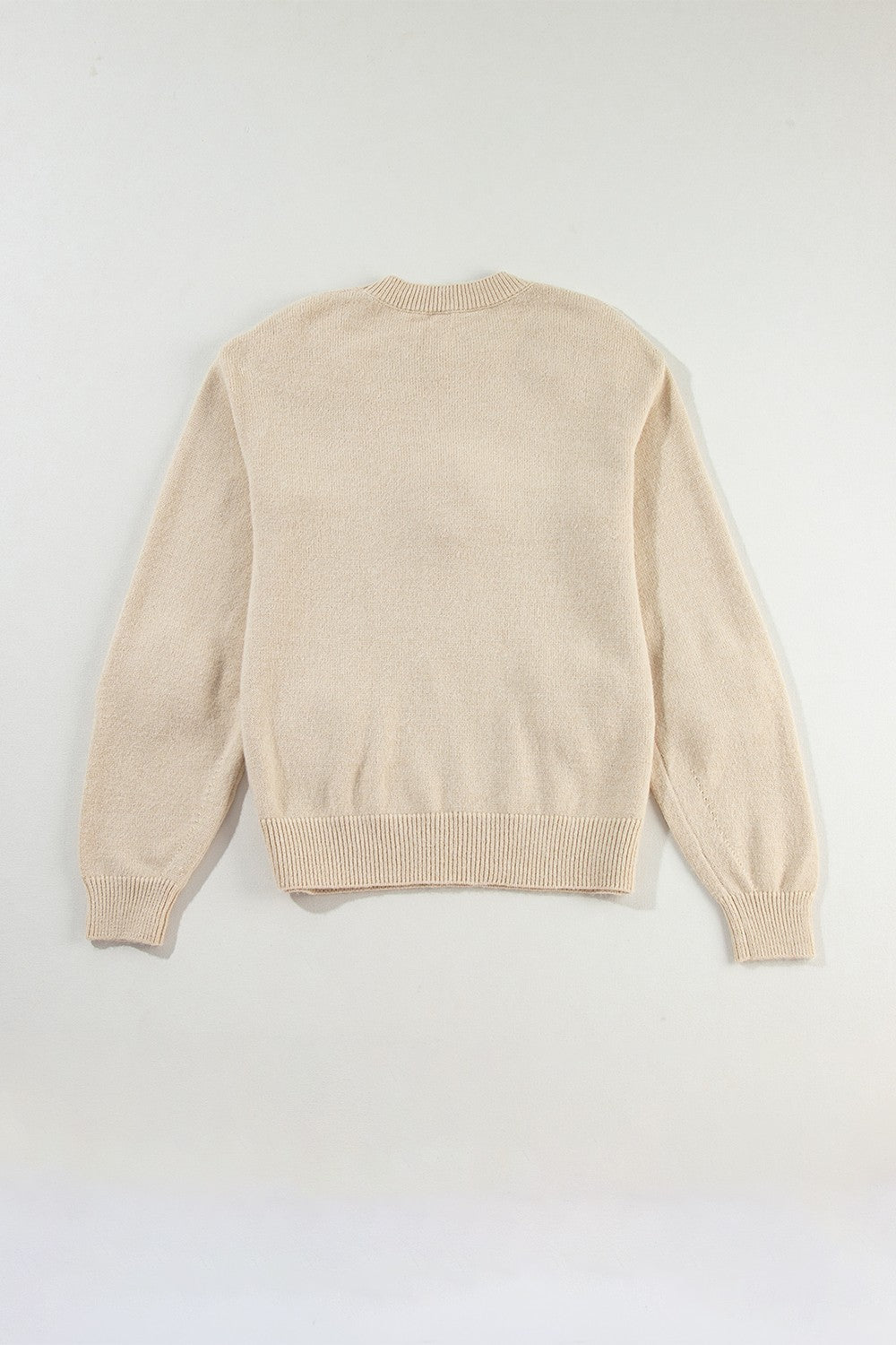 Crochet Flower Round Neck Long Sleeve Sweater Trandify Deal