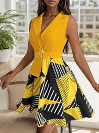 Perfee Collared Neck Sleeveless Mini Dress Trandify deal