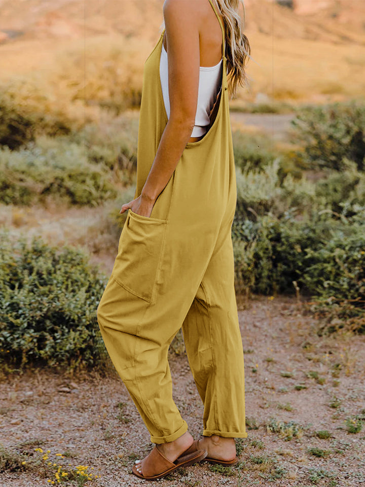 Double Take Full Size Sleeveless V-Neck Pocketed Jumpsuit Trandify deal