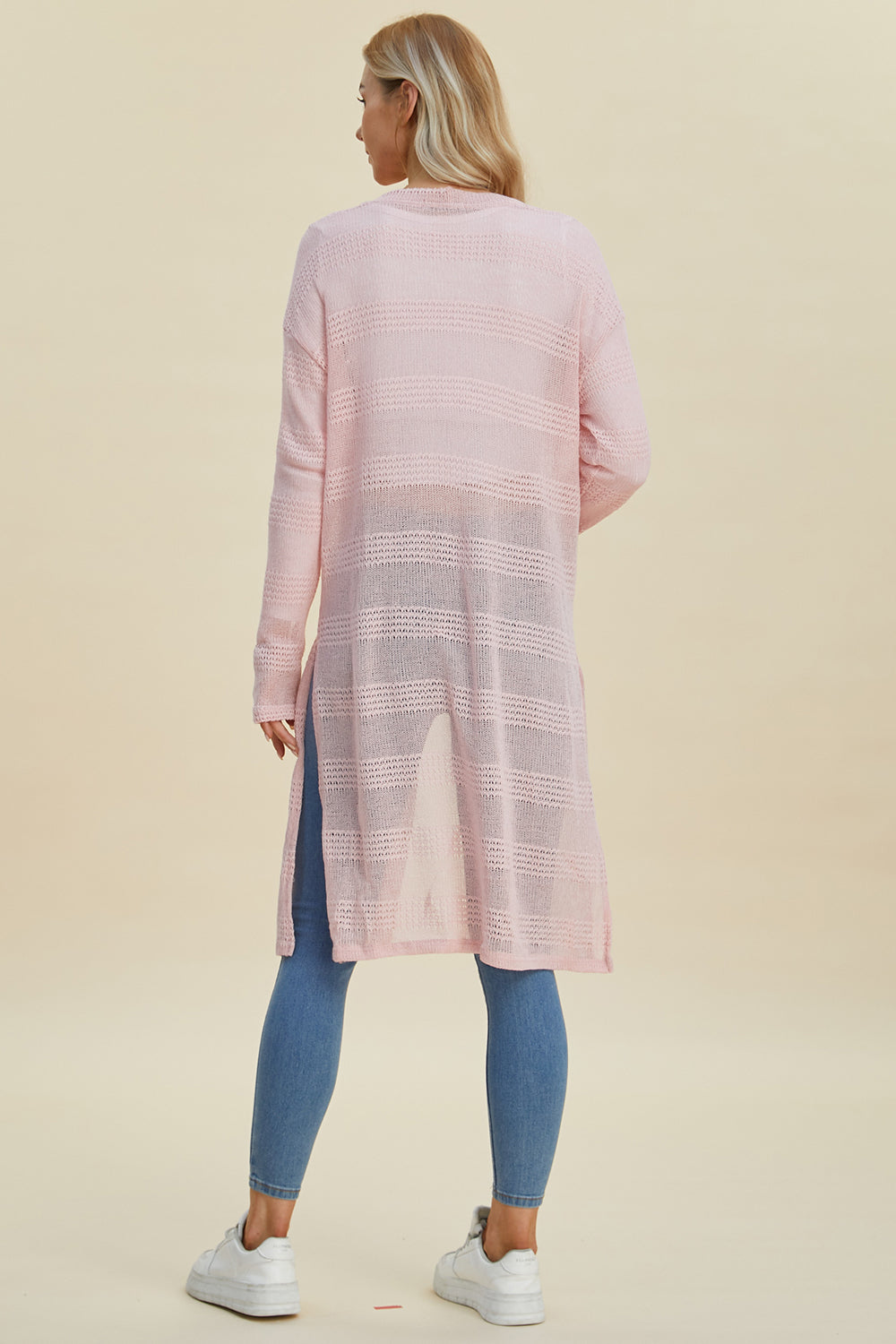 Double Take Full Size Open Front Longline Cardigan Trandify deal
