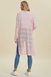 Double Take Full Size Open Front Longline Cardigan Trandify deal