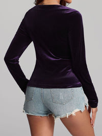 Ruched Surplice Long Sleeve Top Trandify Deal