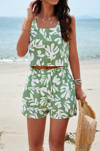Devine Printed Cropped Tank and Shorts Set Trandify deal