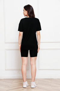 Round Neck Short Sleeve T-Shirt and Shorts Set Trandify deal
