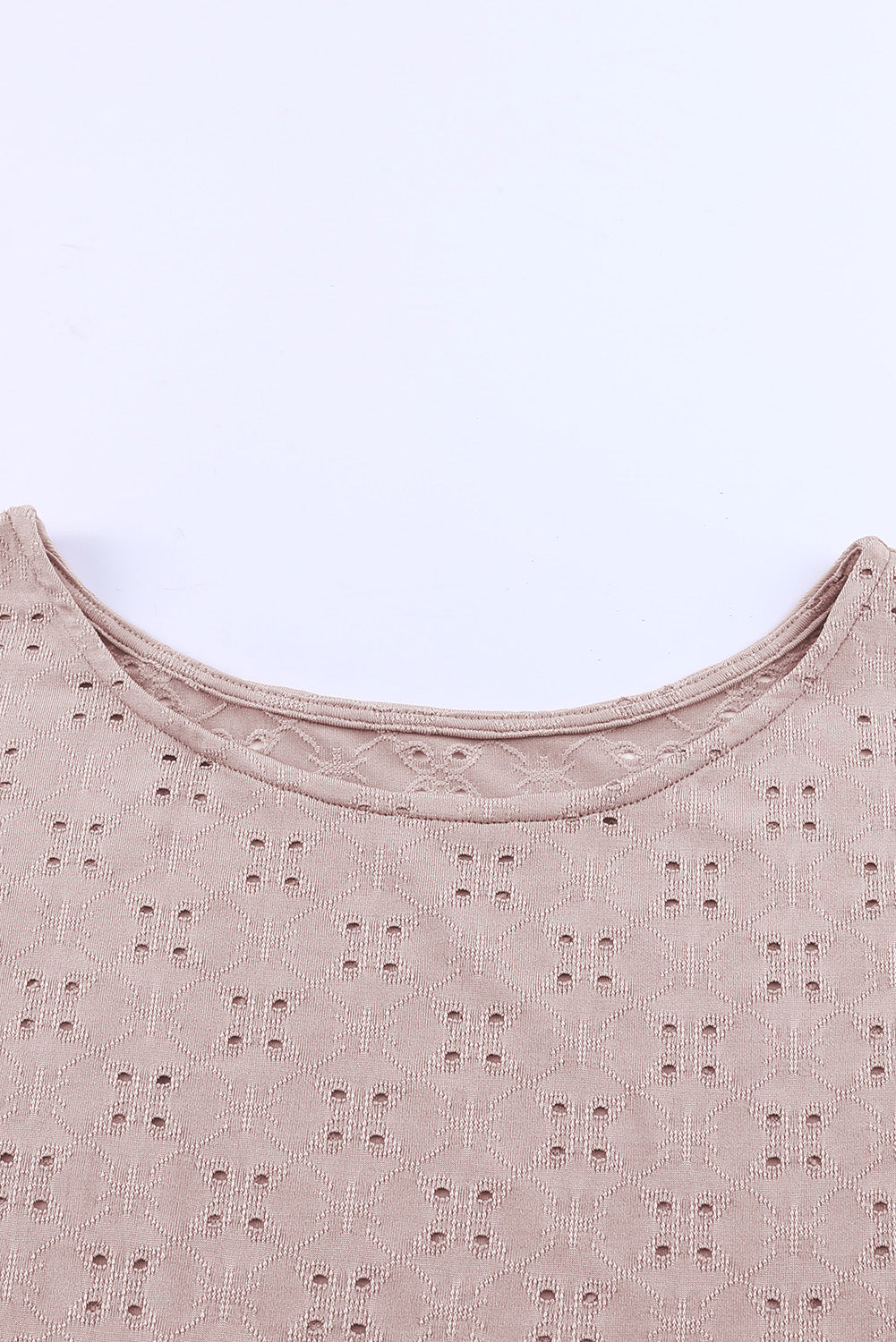 Plus Size Eyelet Round Neck Short Sleeve Blouse Trandify deal