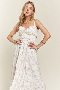 ADORA Smocked Floral Sweetheart Neck Cami Dress Trandify Deal