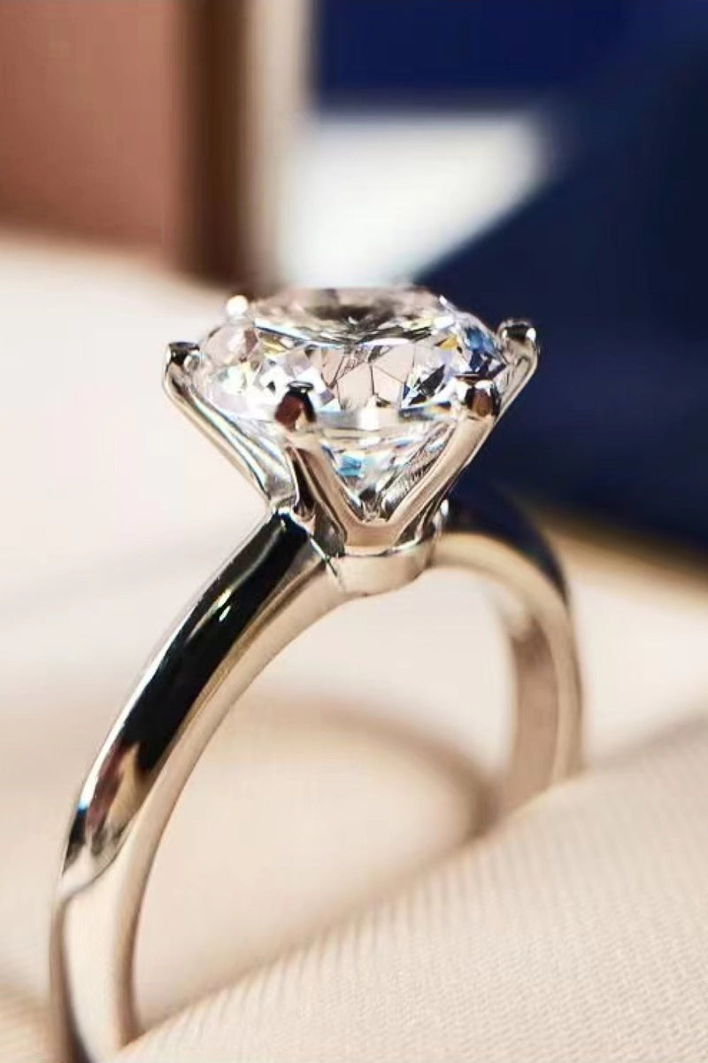 Adored 925 Sterling Silver 3 Carat Moissanite 6-Prong Ring Trandify Deal
