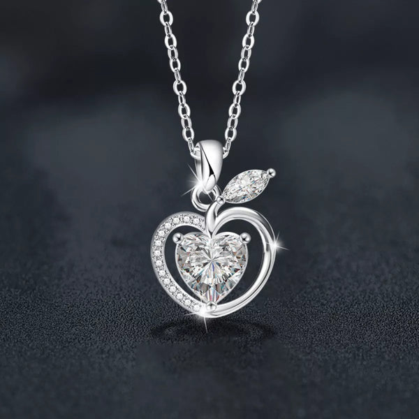 2 Carat Moissanite Pendant Necklace for Women, Sterling Silver