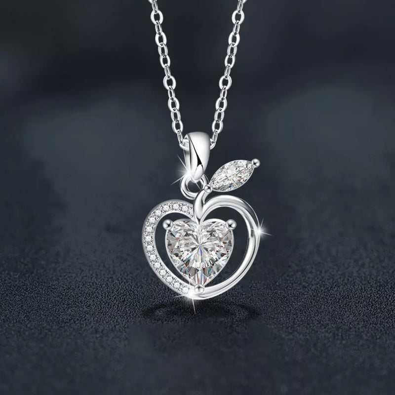 2 Carat Moissanite Pendant Necklace for Women, Sterling Silver