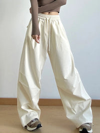 Women’s oversized wide leg drawstring pants in pink – boho chic high-waisted lounge pants