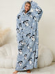 Fuzzy Pocketed Long Sleeve Hooded Lounge Dress Trandify Deal