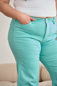 RFM Full Size Tummy Control High Waist Raw Hem Jeans Trandify deal