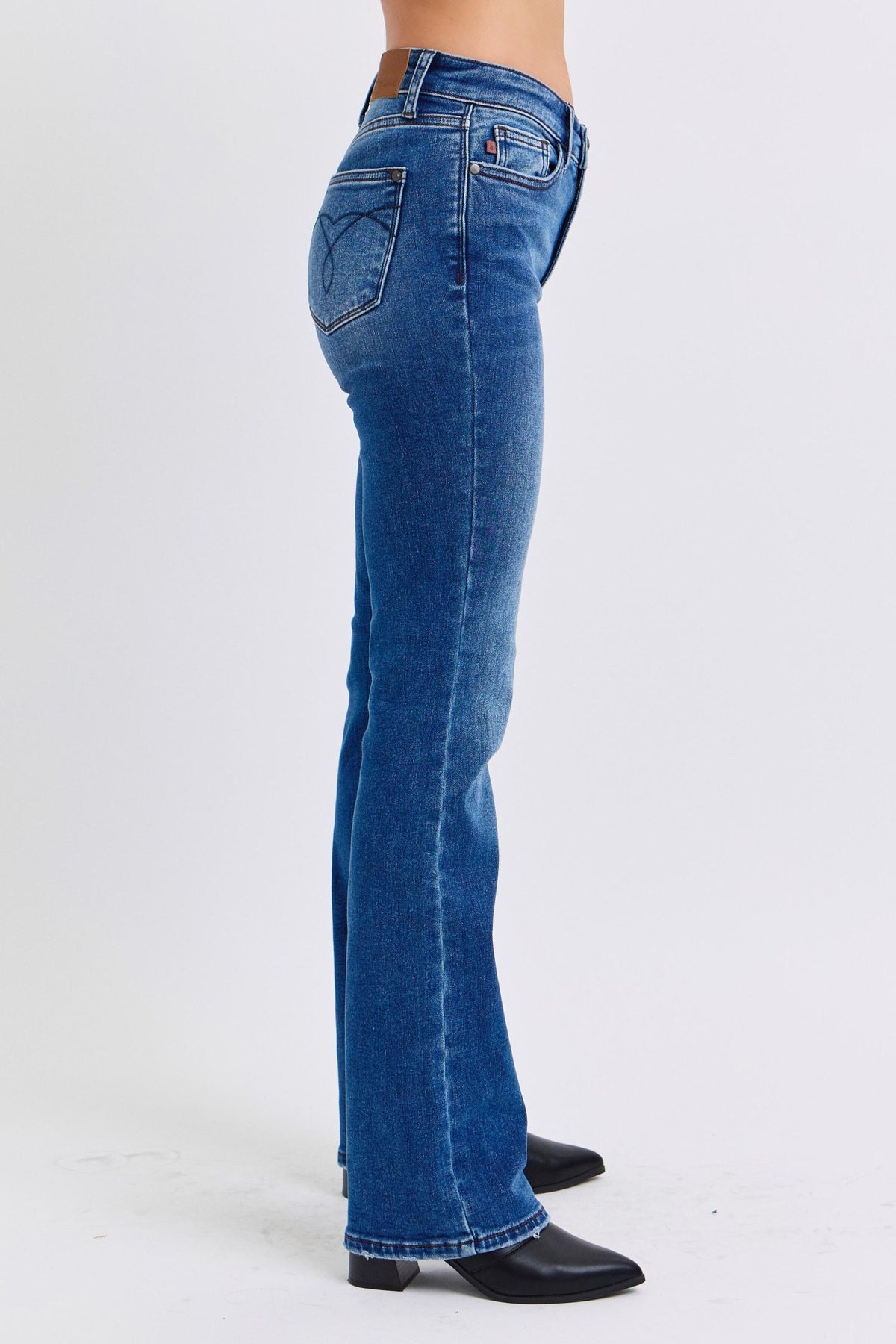 Judy Blue Full Size Run Mid-Rise Bootcut Jeans with Thermal Lining - Trandify Deal