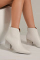 Beast Fashion PU Leather Block Heel Boots with Back Zippers Trandify Deal
