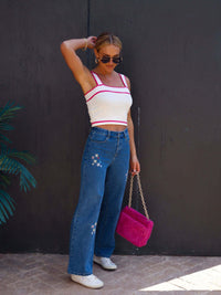 Embroidered Straight Jeans with Pockets Trandify deal