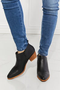MMShoes Trust Yourself Embroidered Crossover Cowboy Bootie in Black Trandify Deal