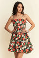 Floral Cutout Mini Dress for women, showcasing side cutout detail