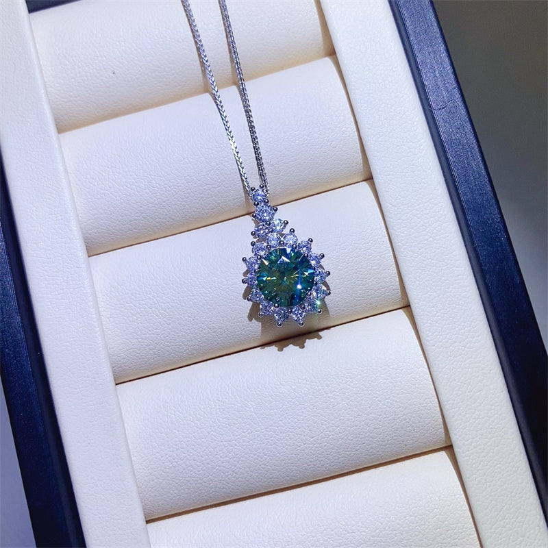 3 Carat Moissanite 925 Sterling Silver Pendant Necklace Trandify deal