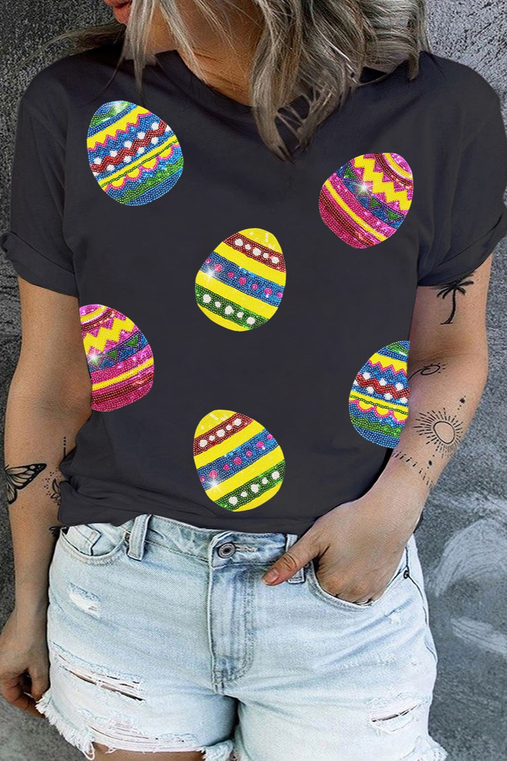 Plus Size Easter Round Neck Short Sleeve T-Shirt Trandify deal