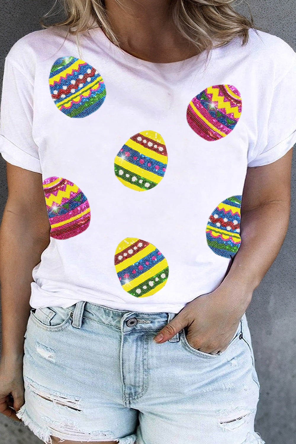 Plus Size Easter Round Neck Short Sleeve T-Shirt Trandify deal