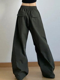 Women’s oversized wide leg drawstring pants in pink – boho chic high-waisted lounge pants