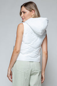Snobbish Zip Up Quilted Hooded Vest Trandify Deal