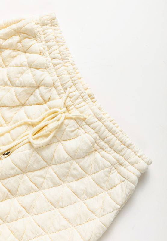 Drawstring Quilted Hooded Top and Shorts Set Trandify Deal