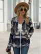 Geometric Zip Up Long Sleeve Hooded Jacket Trandify Deal