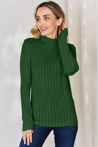 Basic Bae Full Size Ribbed Mock Neck Long Sleeve T-Shirt Trandify Deal