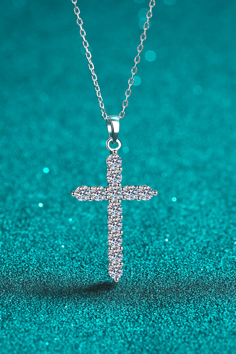 Moissanite Cross Pendant Chain Necklace Trandify Deal