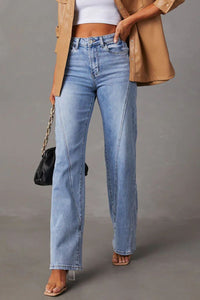 High Waist Straight Jeans with Pockets Trandify deal