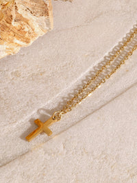 18K Gold-Plated Three-Layered Cross Necklace Trandify Deal