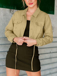 Button Up Long Sleeve Jacket Trandify Deal