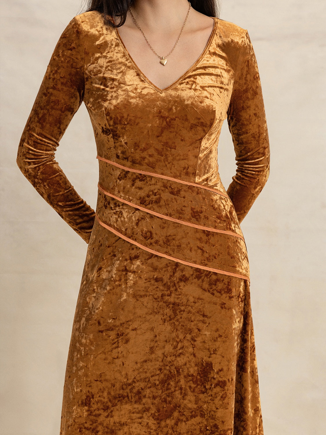 Elegant V-Neck Long Sleeve Midi Dress for Women – Trandifydeal USA
