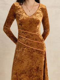 Elegant V-Neck Long Sleeve Midi Dress for Women – Trandifydeal USA