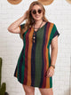 Plus Size Striped Short Sleeve Mini Dress Trandify deal