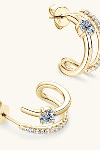 Moissanite 925 Sterling Silver C-Hoop Earrings Trandify Deal