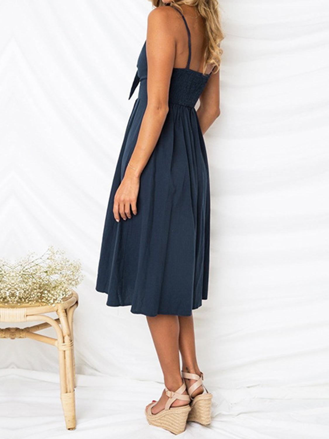 Cutout Smocked Sweetheart Neck Cami Dress Trandify deal