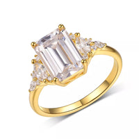 3 Carat Emerald Cut Moissanite Ring in 925 Sterling Silver