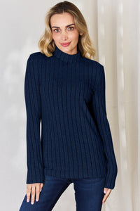 Basic Bae Full Size Ribbed Mock Neck Long Sleeve T-Shirt Trandify Deal