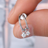 925 Sterling Silver Moissanite C-Hoop Earrings Trandify deal