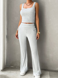 Devine Square Neck Tank and Drawstring Pants Set Trandify deal