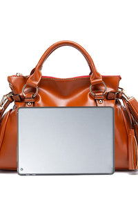 PU Leather Handbag with Tassels Trandify Deal