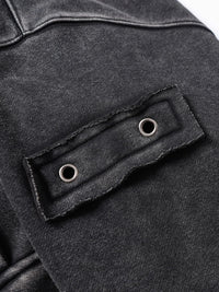 Men’s Distressed Zip-Up Hoodie – Soft Washed Cotton Streetwear Pullover