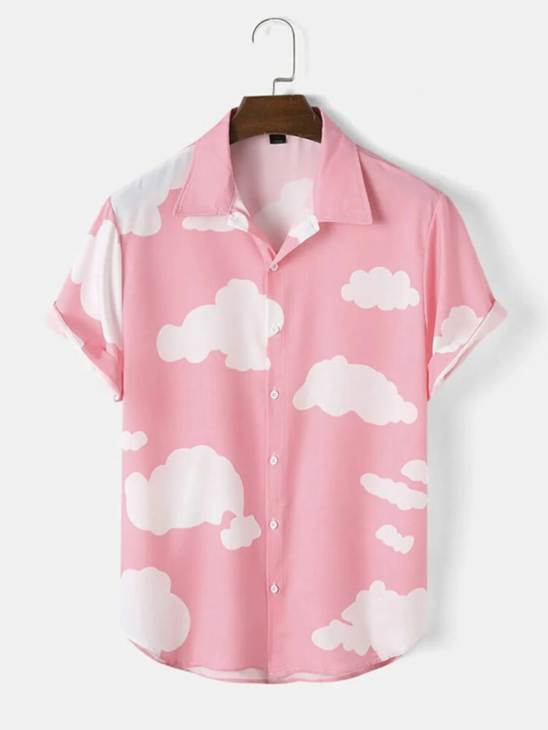 Trendy Tropical Print Short Sleeve Shirt for Men – Breathable Plus Size Vacation Shirt